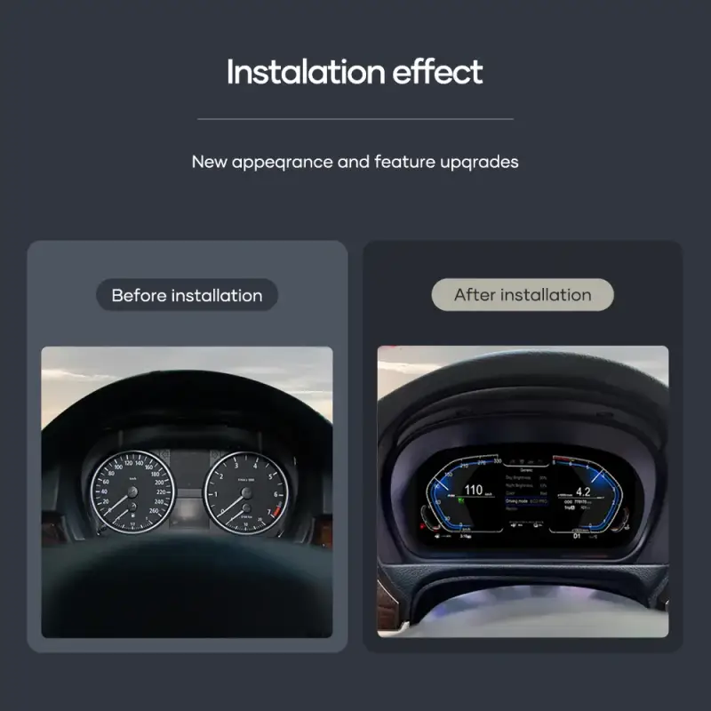 BMW 3 Series E90/E91/E92/E93 (2005–2012) – Wirtualny Kokpit LCD 1920×720 FIS | Cyfrowa Deska Zegarów