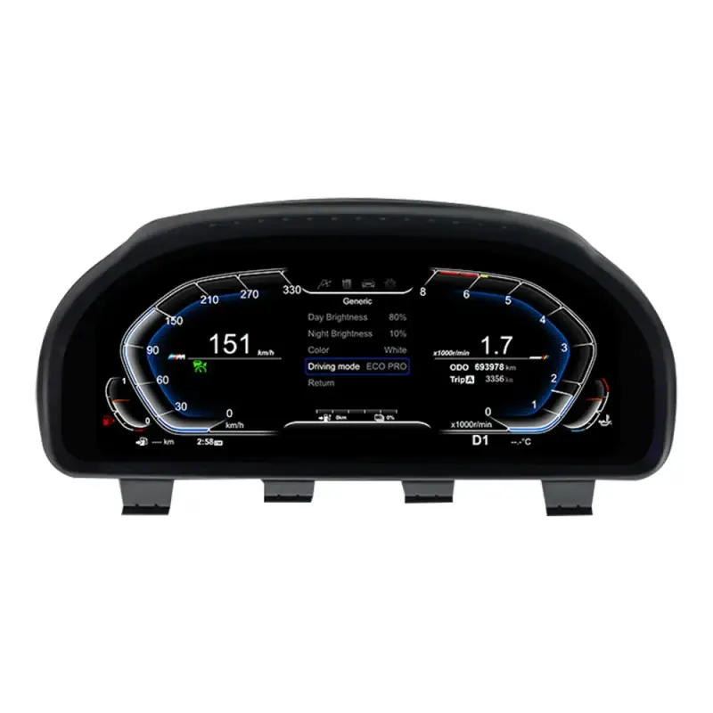 BMW F10/F11/F18/F06/F12/F13/F01/F02/F03/F25/F26/F15/F16 – Wirtualny Kokpit 12,3" LCD FIS | Cyfrowa Deska Zegarów Premium