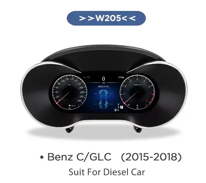 Mercedes C/GLC W205/W253 (2015–2018) – Wirtualny Kokpit 12,3" LCD FIS | Cyfrowa Deska Zegarów Premium