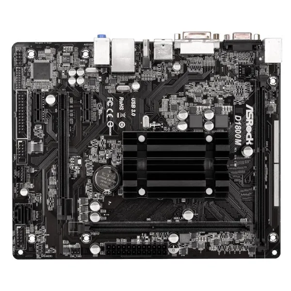 TARJETA MADRE ASROCK J1800 D1800M MICRO ATX DDR3 NEGRO