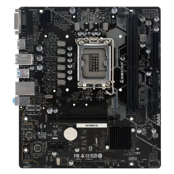 TARJETA MADRE BIOSTAR H610MHD D5 LGA1700 MICRO ATX DDR5 NEGRO