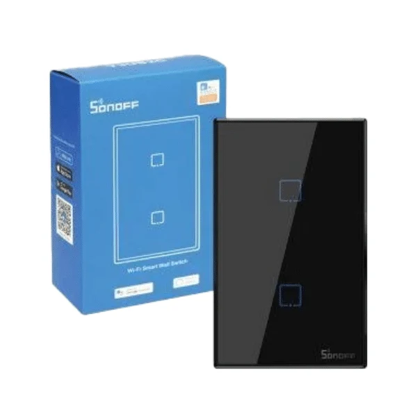 Interruptor Inteligente Sonoff Wi-Fi Rf Tx 2 Botones Negro
