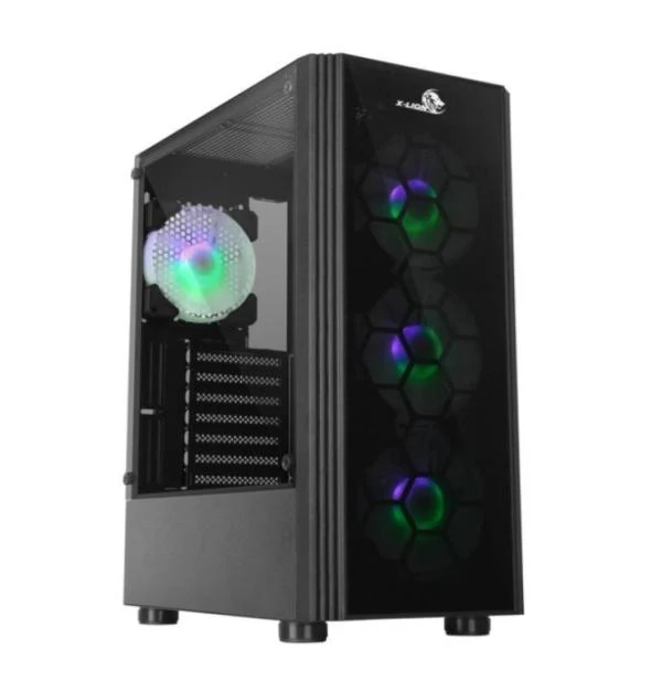 Gabinete PC X-LION HF-620 Gaming Mid Tower Vidrio Templado HF-620