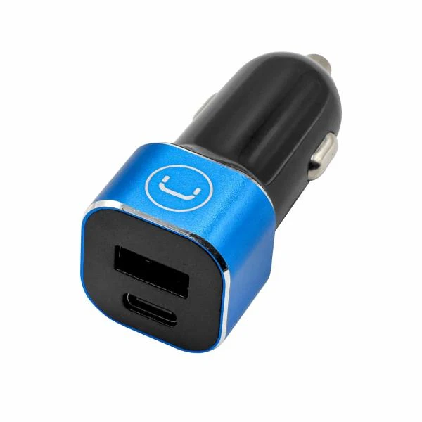 Cargador para Carro Doble Puerto USB-A USB-C PD28W Unno Tekno PW5025BK