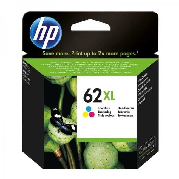 Cartucho de Tinta HP 62XL Tricolor Original Alto Rendimiento C2P07AL