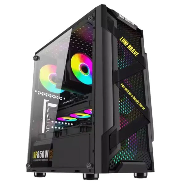 CASE RGB EAGLE WARRIOR CG08Q3RA003C VENTILADORES 3 DE 120MM VIDRIO LATERAL Y MALLA NEGRO