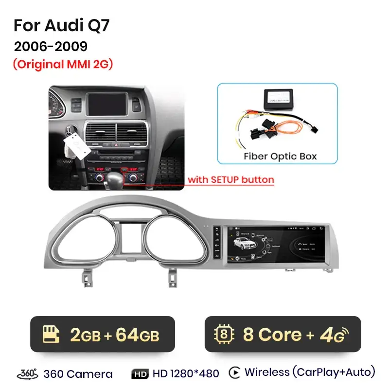Radio Android do Audi Q7 Dedykowany (2006-2015) CarPlay Android Auto 4G WiFi GPS DSP Ekran