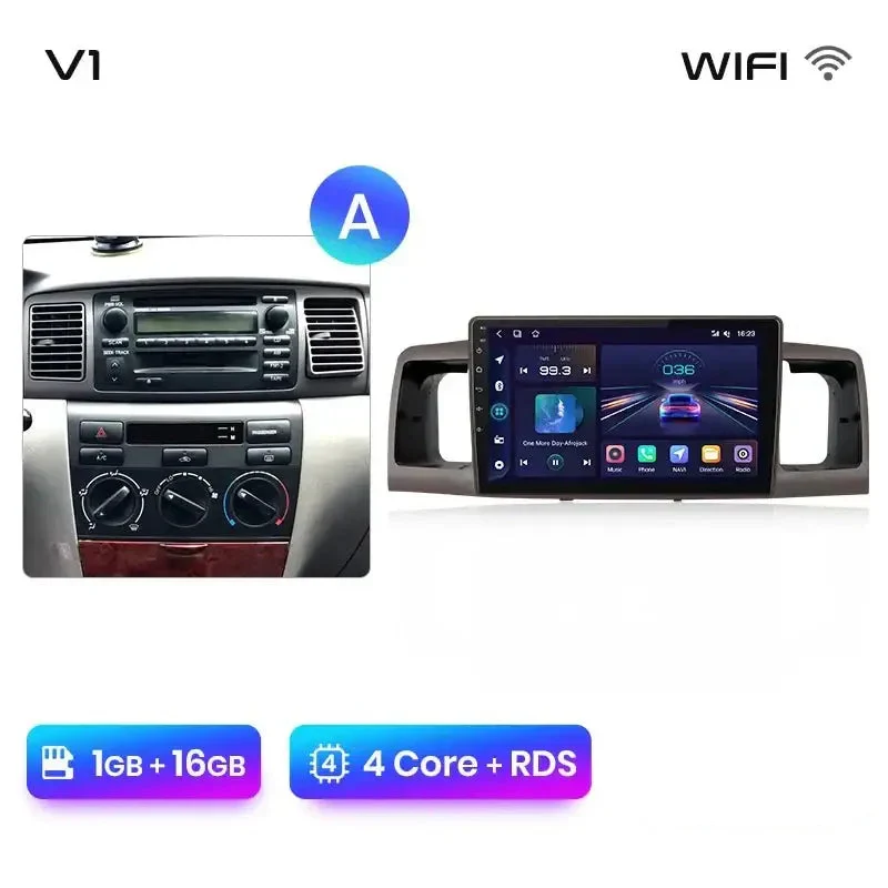 Radio Android do Toyota Corolla E120 E130 (2000-2004) CarPlay Android Auto 4G WiFi GPS DSP