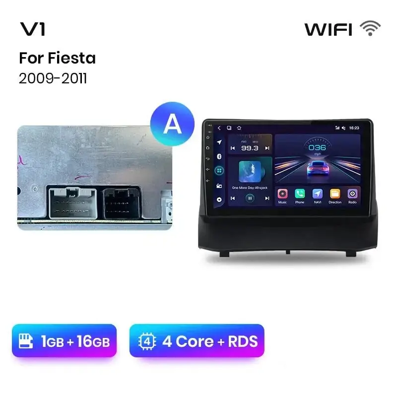 Radio Android do Ford Fiesta MK7 (2009-2017) CarPlay Android Auto 4G WiFi GPS DSP