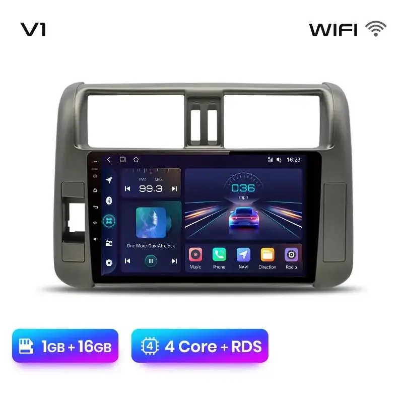 Radio Android do Toyota Land Cruiser Prado 150 (2009-2013) CarPlay Android Auto 4G WiFi GPS DSP