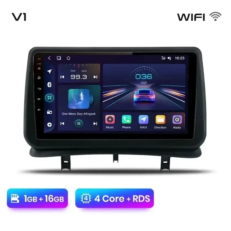 Radio Android do Renault Clio III (2005-2014) CarPlay Android Auto 4G WiFi GPS DSP