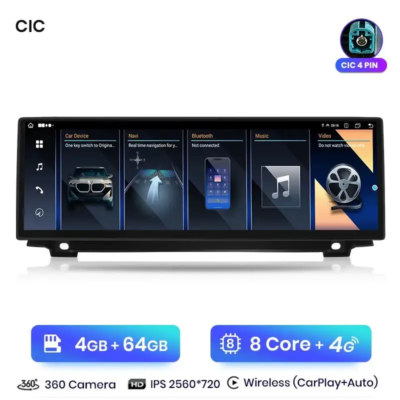Radio Android do BMW Serii 5 F10 F11 (2011-2016) CarPlay Android Auto 4G WiFi GPS DSP