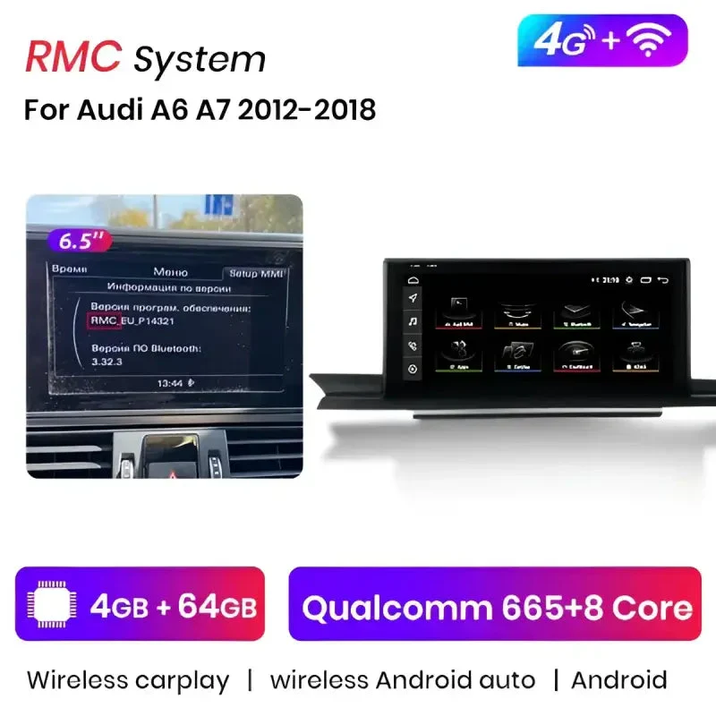 Radio Android do Audi A6 C7 A6L A7 Dedykowany (2012-2019) CarPlay Android Auto 4G WiFi GPS DSP Ekran