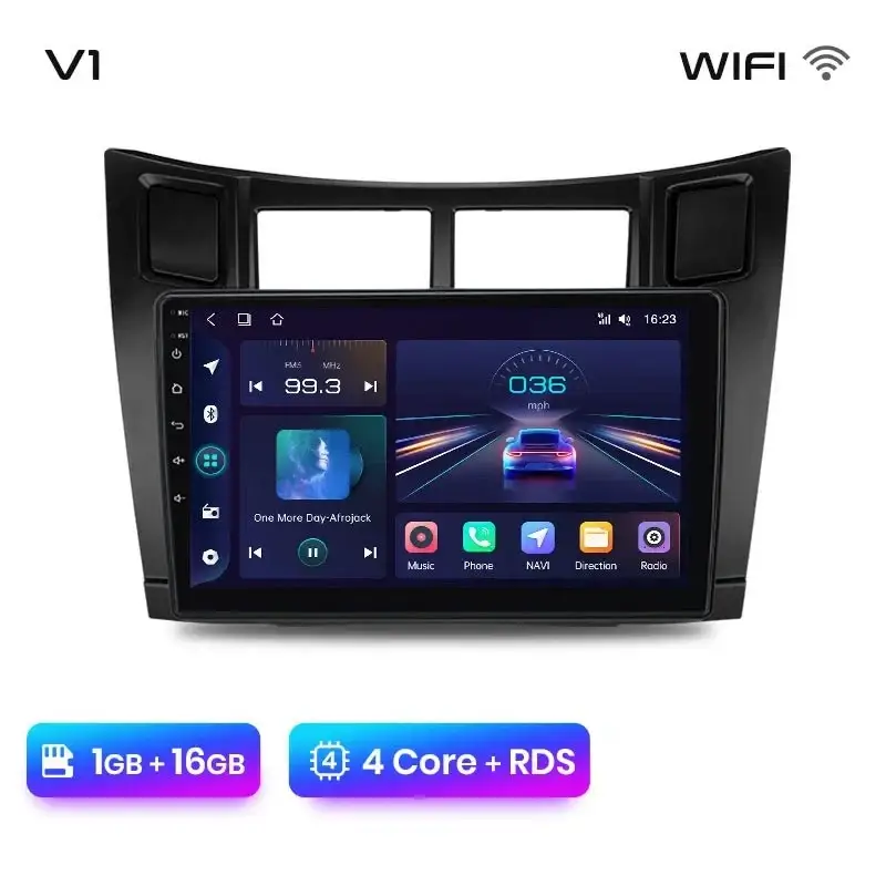 Radio Android do Toyota Yaris (2005-2012) CarPlay Android Auto 4G WiFi GPS DSP
