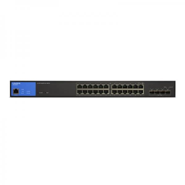 Switch Linksys Gigabit Administrable 24 Puertos PoE+ 410W 4 SFP+ 10G LGS328MPC