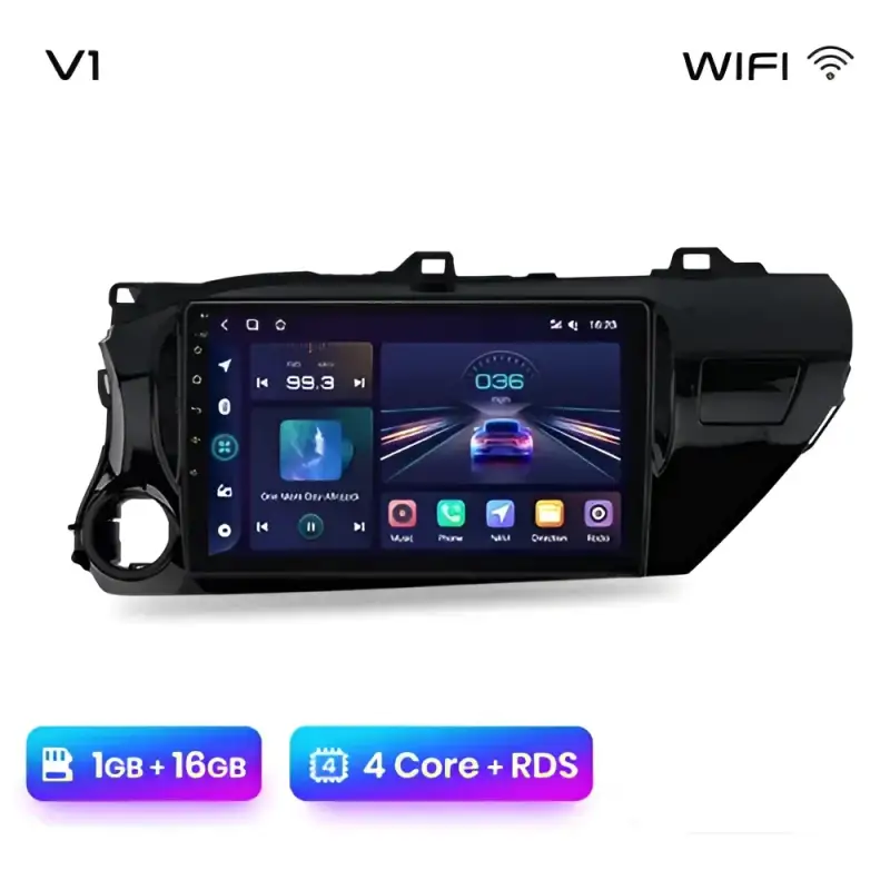 Radio Android do Toyota Hilux Pickup AN120 (2015-2020) CarPlay Android Auto 4G WiFi GPS DSP
