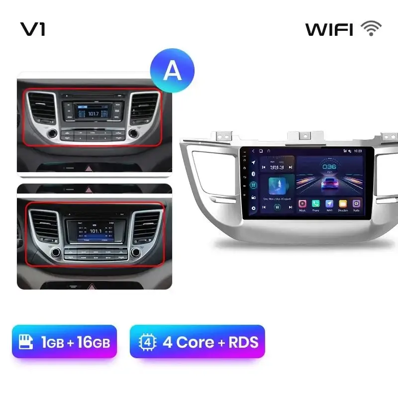 Radio Android do Hyundai ix35 Tucson (2015-2018) CarPlay Android Auto 4G WiFi GPS DSP