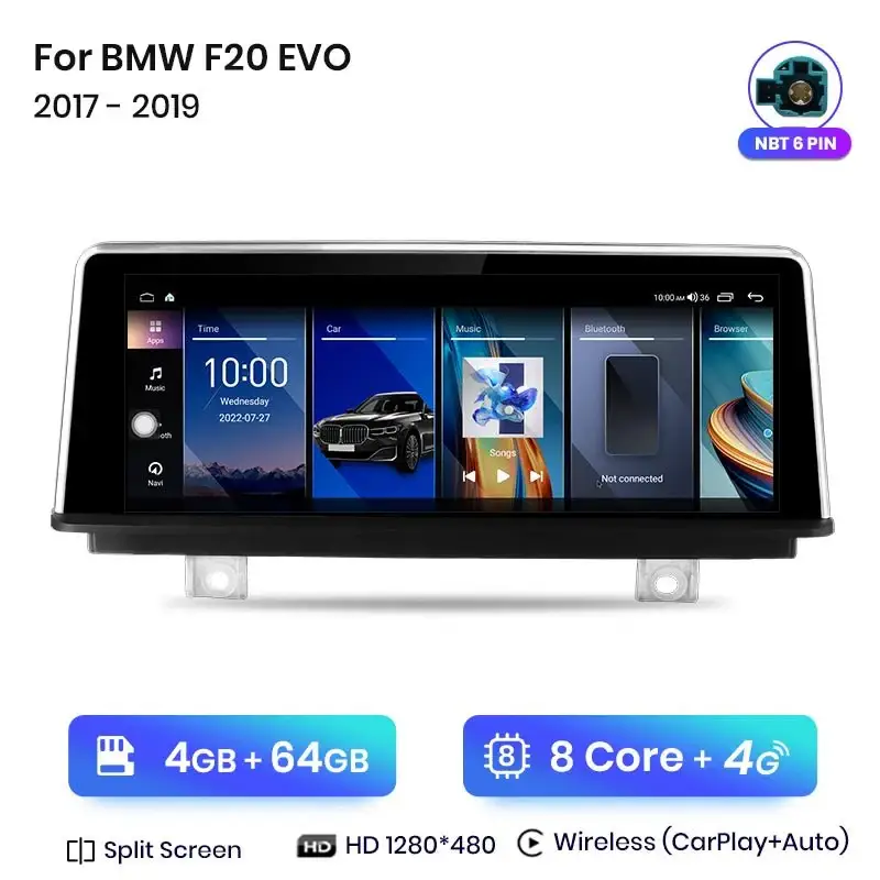 Radio Android do BMW Serii 1 F20 EVO Dedykowany (2017-2019) CarPlay Android Auto 4G WiFi GPS DSP Ekran