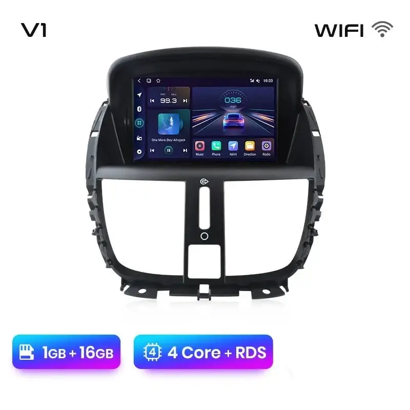 Radio Android do Peugeot 207 207CC (2006-2015) CarPlay Android Auto 4G WiFi GPS DSP