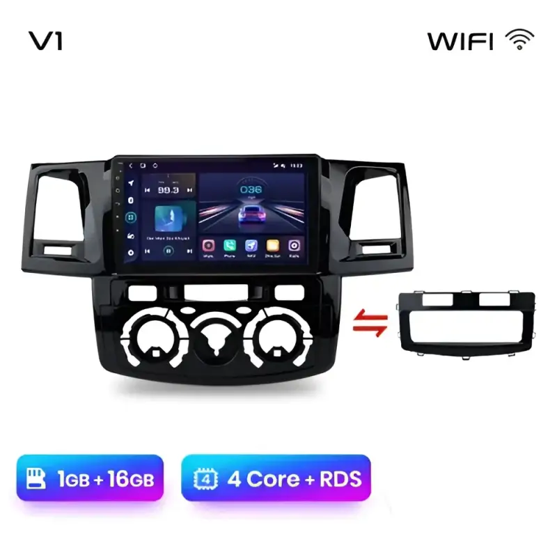 Radio Android do Toyota Fortuner Hilux Revo Hilux Vigo (2007-2015) CarPlay Android Auto 4G WiFi GPS DSP