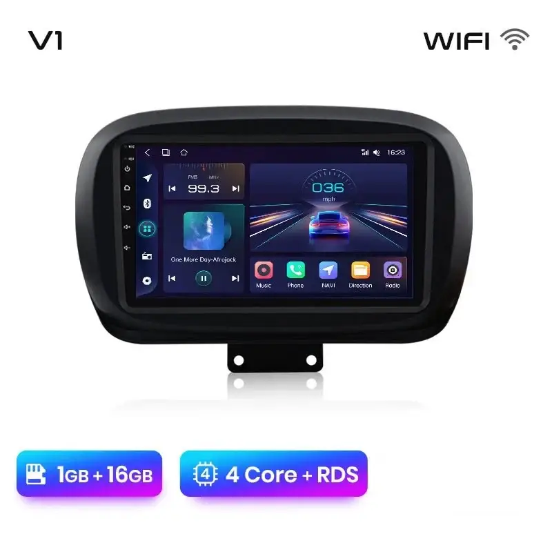 Radio Android do Fiat 500X (2014-2020) CarPlay Android Auto 4G WiFi GPS DSP