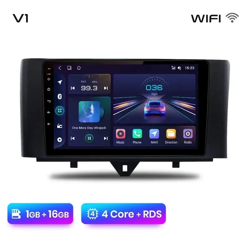 Radio Android do Smart Fortwo (2011-2015) CarPlay Android Auto 4G WiFi GPS DSP