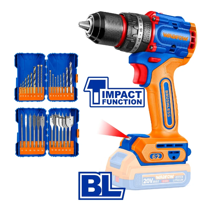 HE/TALADRO WADFOW 20V 1/2 IMPACT 2 BAT 62NM UWOS250895