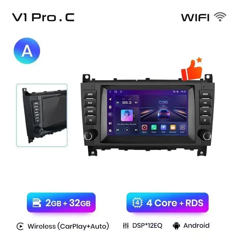 Radio Android do Mercedes-Benz C-Klasa W203 CLK W209 CLS W219 (2004-2011) CarPlay Android Auto 4G WiFi GPS DSP