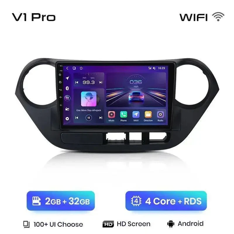 Radio Android do Hyundai Grand i10 (2013-2016) CarPlay Android Auto 4G WiFi GPS DSP