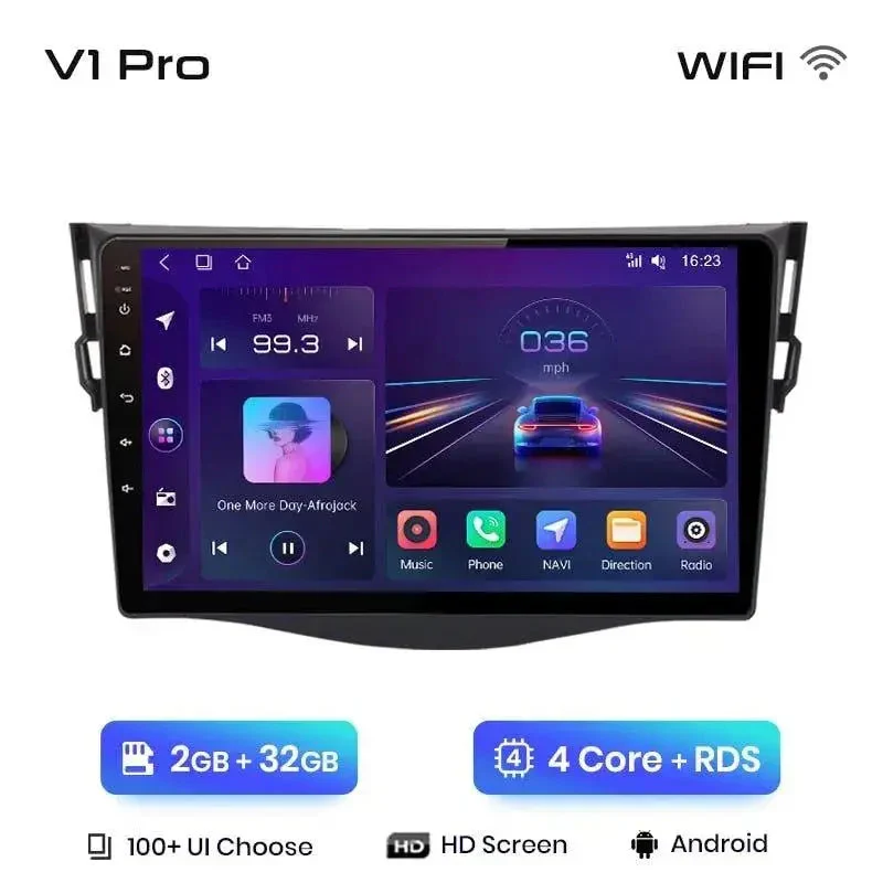 Radio Android do Toyota RAV4 (2007-2011) CarPlay Android Auto 4G WiFi GPS DSP