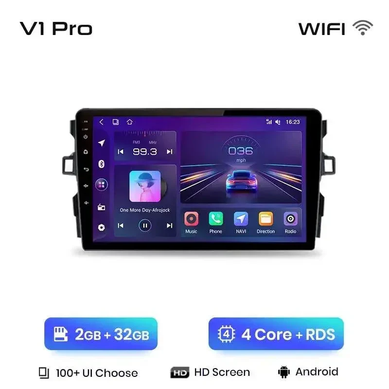Radio Android do Toyota Auris E150 (2006-2012) CarPlay Android Auto 4G WiFi GPS DSP