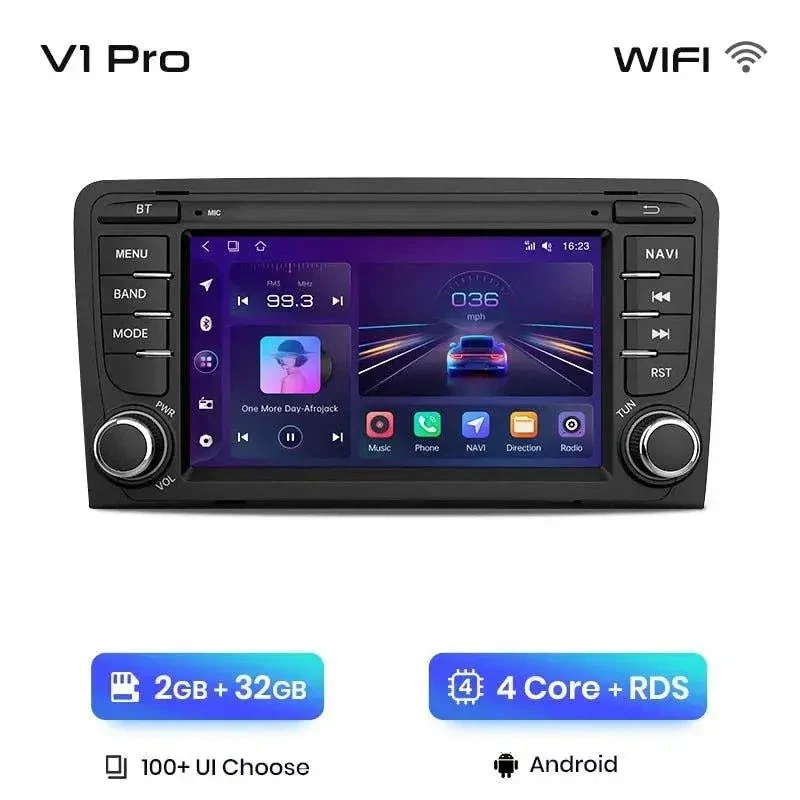 Radio Android do Audi A3 8P Sportback (2003-2011) CarPlay Android Auto 4G WiFi GPS DSP