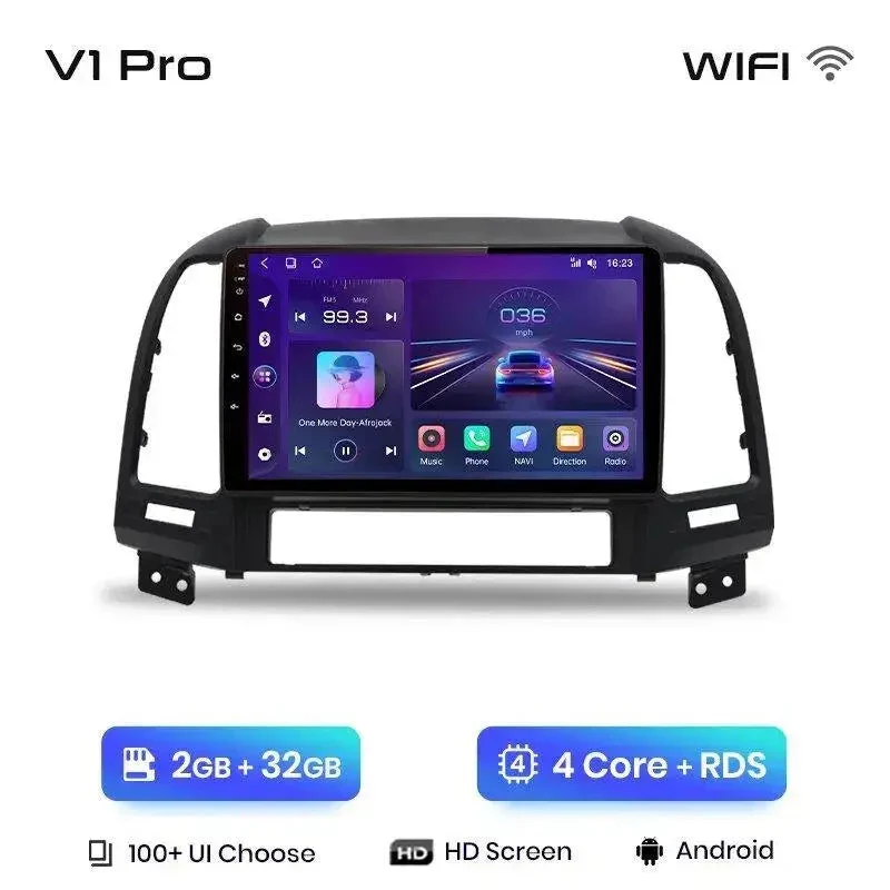 Radio Android do Hyundai Santa Fe II (2006-2012) CarPlay Android Auto 4G WiFi GPS DSP