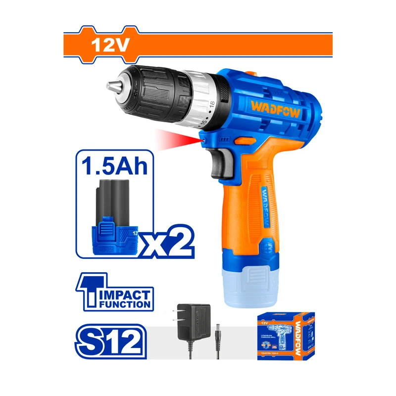 HE/TALADRO WADFOW 12V 3/8 IMPACT 2 BAT*** UWCDS542