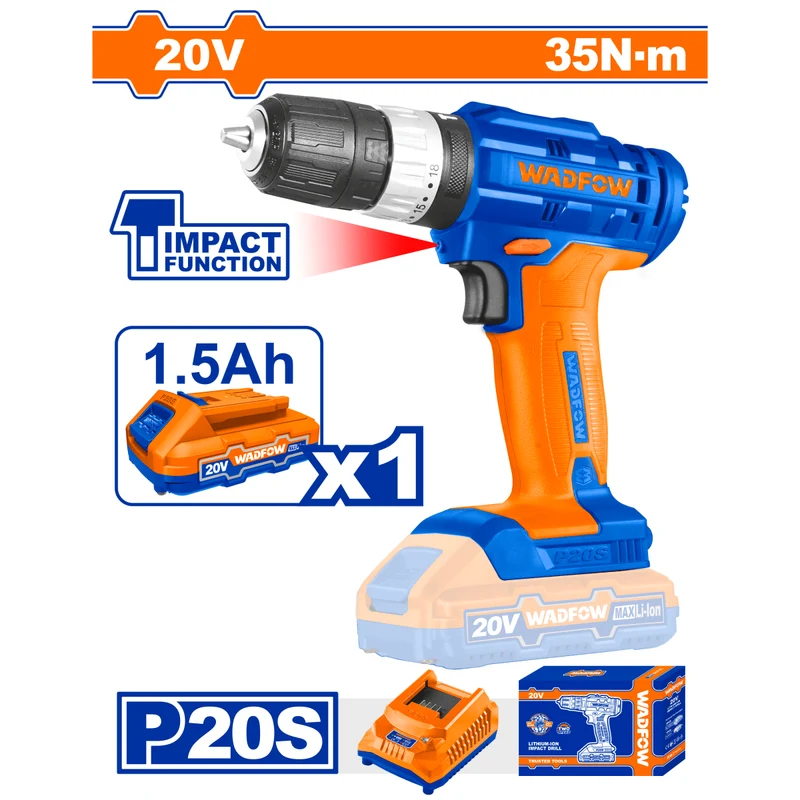 HE/TALADRO WADFOW 20V 3/8" IMPACT 1 BAT UWCDP521
