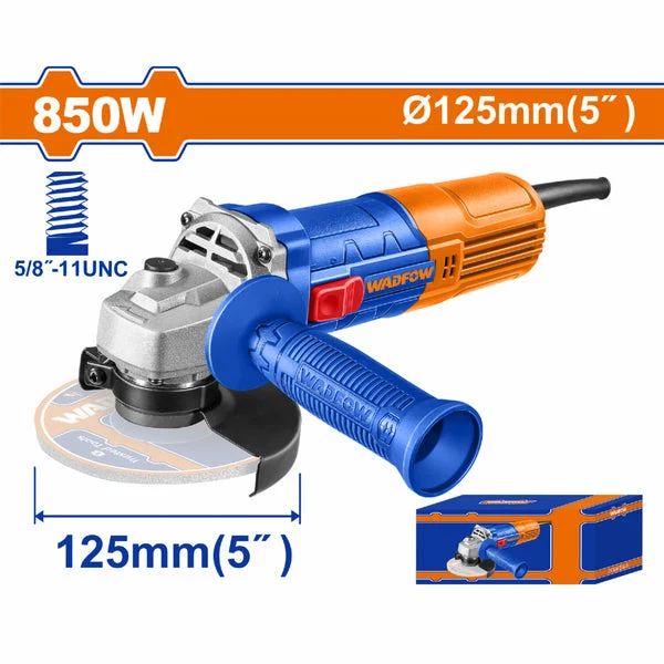 HE/ESMERILADORA ANGULAR WADFOW 850W 5" 12000RPM UWAG15851