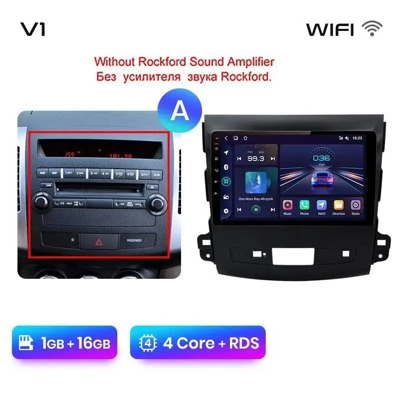 Radio Android do Mitsubishi Outlander XL II Citroen C-Crosser 2007-2012 (2005-2011) CarPlay Android Auto 4G WiFi GPS DSP