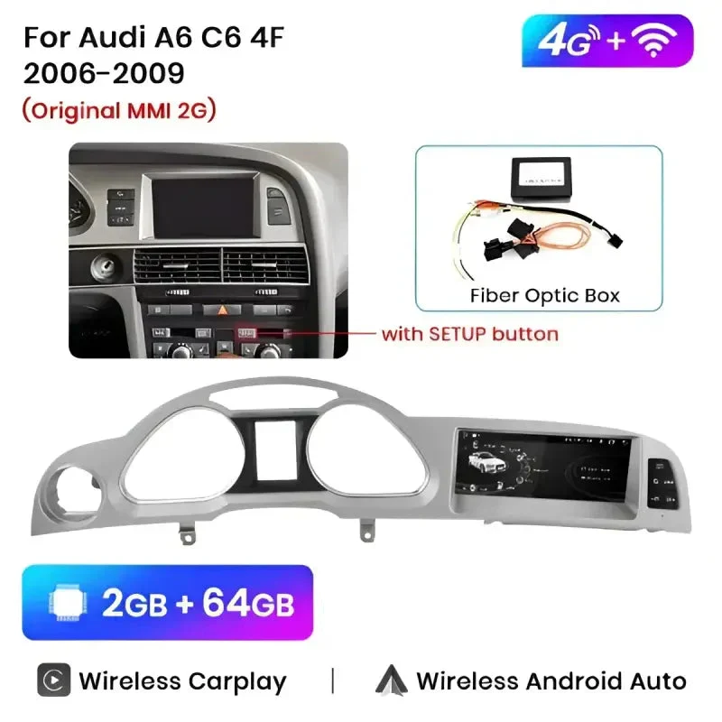 Radio Android do Audi A6 C6 Dedykowany (2005-2011) CarPlay Android Auto 4G WiFi GPS DSP Ekran