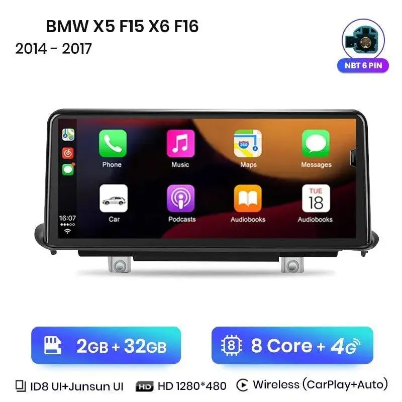 Radio Android do BMW X5 F15 X6 F16 Dedykowany (2014-2017) CarPlay Android Auto 4G WiFi GPS DSP Ekran