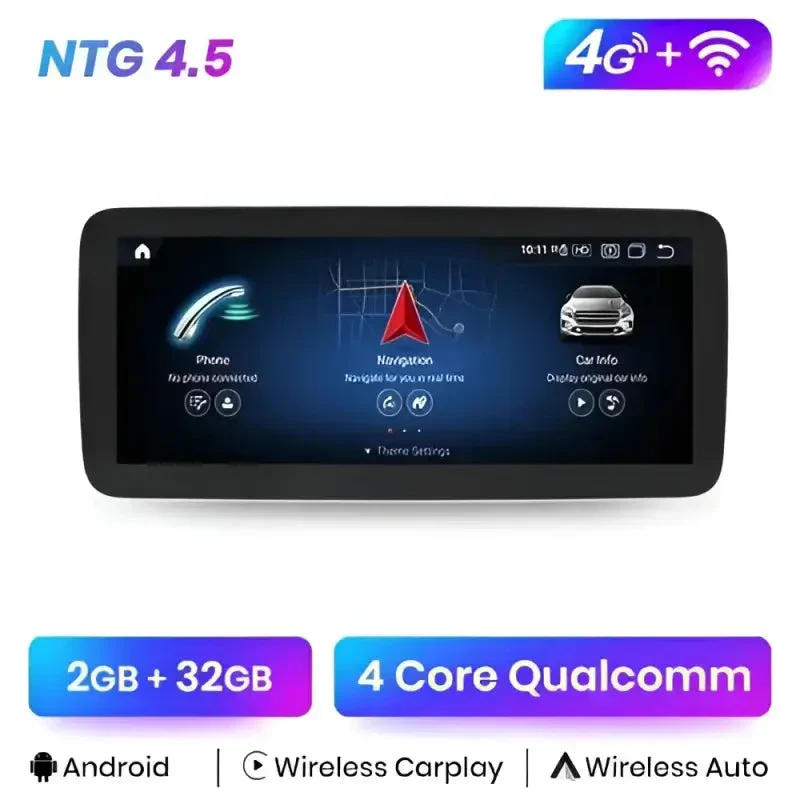Radio Android do Mercedes-Benz A-Klasa W176 GLA X156 CLA C117 Dedykowany (2013-2018) CarPlay Android Auto 4G WiFi GPS DSP Ekran