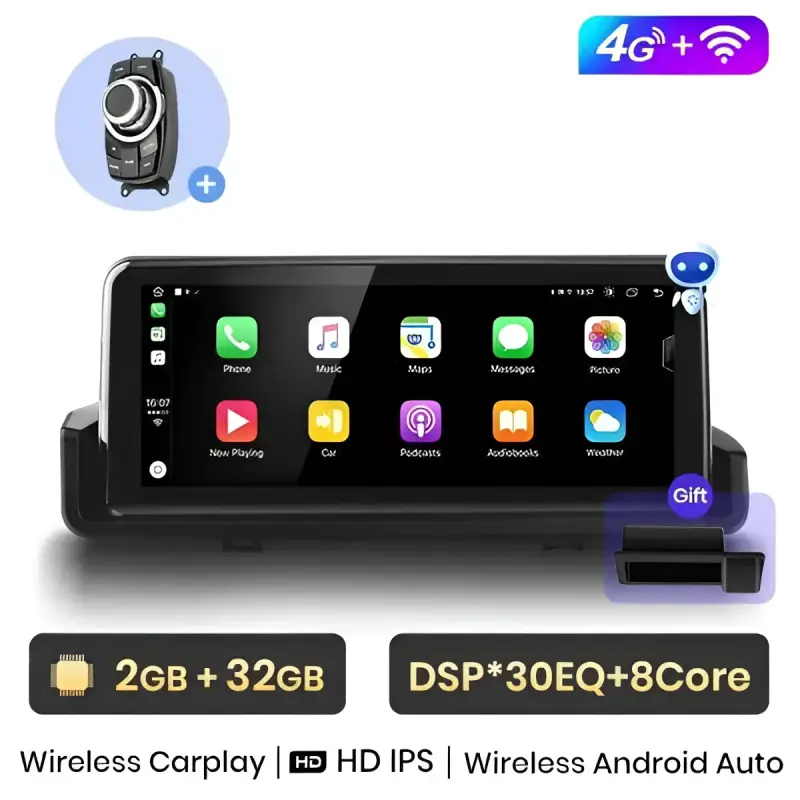Radio Android do BMW Serii 3 E90 E91 E92 E93 Dedykowany (2005-2012) CarPlay Android Auto 4G WiFi GPS DSP Ekran