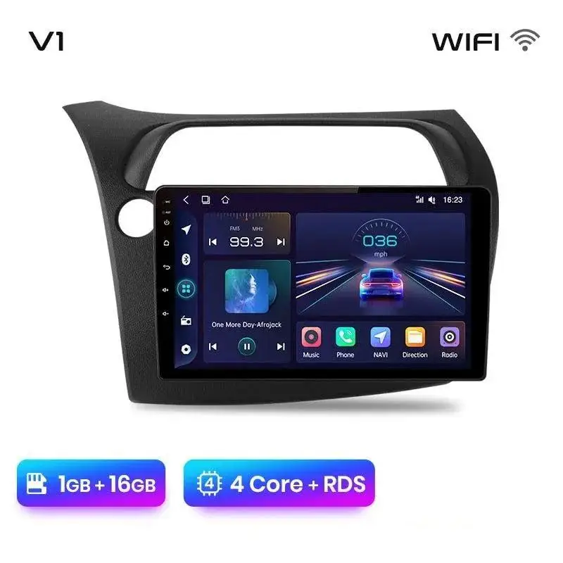 Radio Android do Honda Civic Hatchback (2005-2011) CarPlay Android Auto 4G WiFi GPS DSP