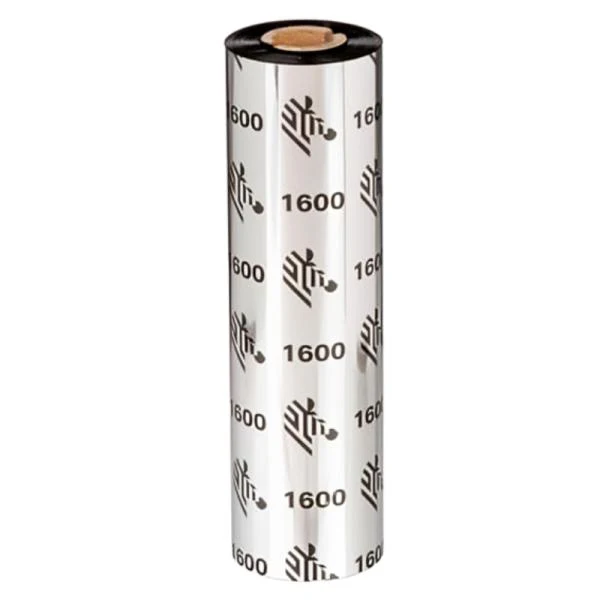 RIBBON DE CERA ZEBRA 01600BK08345 PARA IMPRESORAS INDUSTRIALES 83MMX450M 18 UNIDADES/CAJA