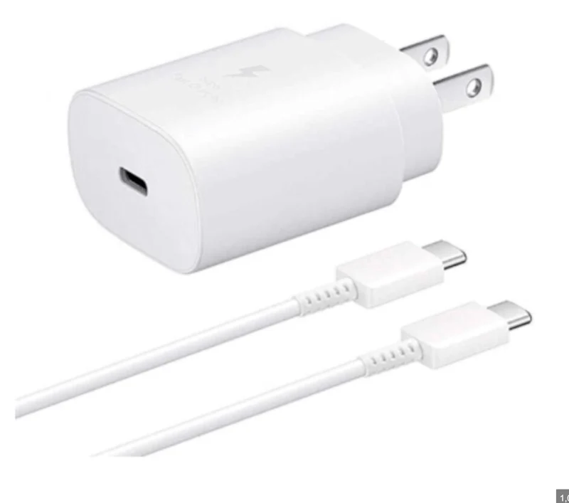 Combo cargador y cable 25w blanco