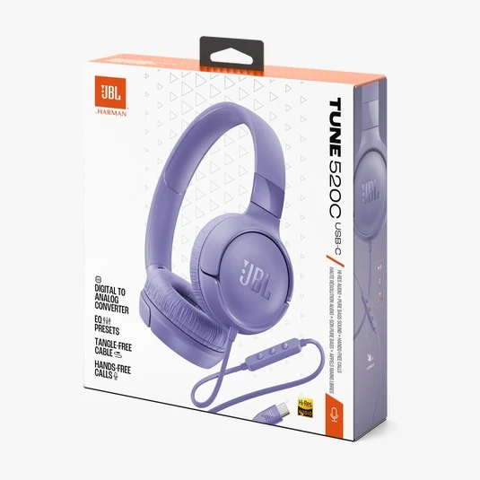 Audifonos JBL Tune 520C On-Ear USB-C Morado JBLT520CPURAM