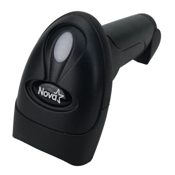 LECTOR DE CODIGO DE BARRAS NOVA FFSL6000001C 1D INALÁMBRICO CON RECEPTOR USB NEGRO