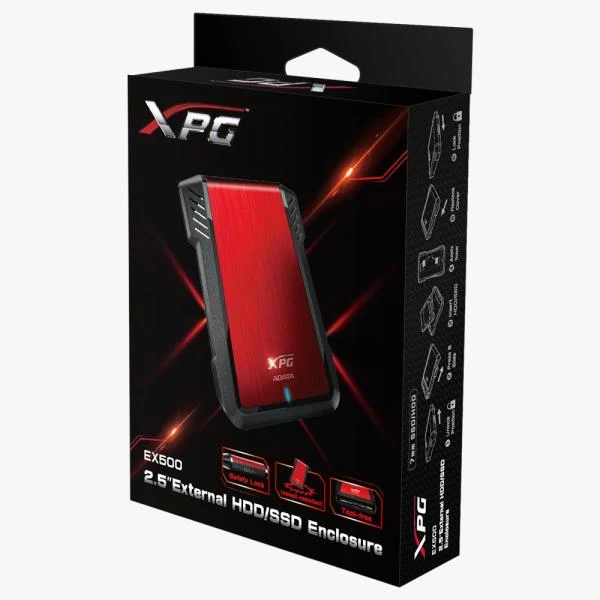 Encapsulador SSD XPG EX500 USB 3.2 Gen 1 Rojo AEX500U3-CRD