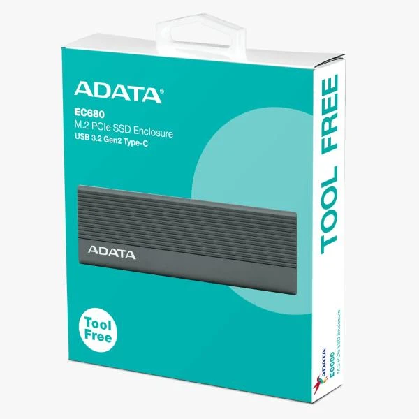 Encapsulador para SSD ADATA EC680 USB-C 3.2 Gen 2 Gris EC680-CCGY