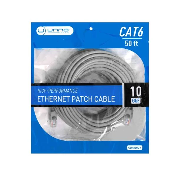 Cable Patch Cord Ethernet Cat6 50FT Unno Tekno CB4350GY CB4350GY