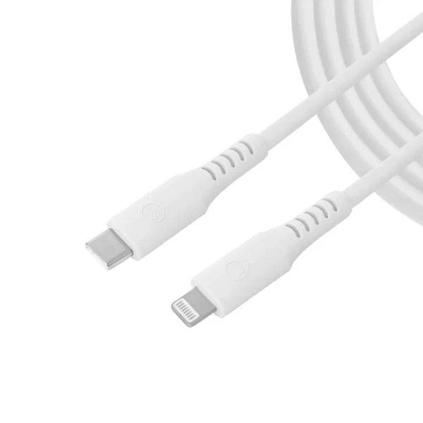 Cable USB-C a Lightning 1.5m Silicona Blanco Unno Tekno CB4077WT
